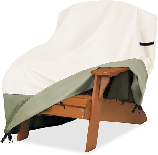 Patio Adirondack Chair Cover 28 W x 31 D x 36 H inches,600D Heavy Duty Waterproof Outdoor Chair Covers,Patio Furniture Covers for Adirondack Chair,Beige