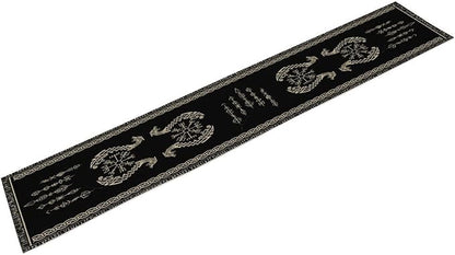 Viking Table Runner, Raven Ancient Rune Dragon Totem Norse Mystical Geometric Table Runner for Kitchen Dining Party Holiday Banquet 13x60in