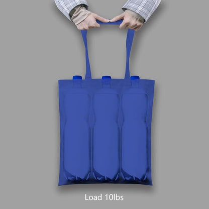TOPDesign 12-Pack Economical 16"x15" Blue Cotton Tote Bag, Lightweight Medium Reusable Grocery Shopping Cloth Bags, Suitable for DIY, Advertising, Promotion, Gift, Activity