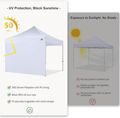 ABCCANOPY Instant Canopy SunWall 10x10 FT, 1 Pack Sidewall Only, No Frame or Top, Blue