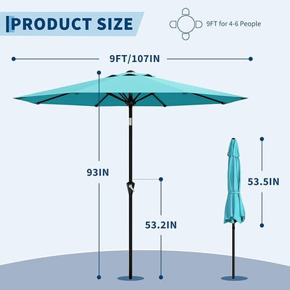 GarveeLife 9FT Umbrella Outdoor Patio, Pool Umbrella - Image 2