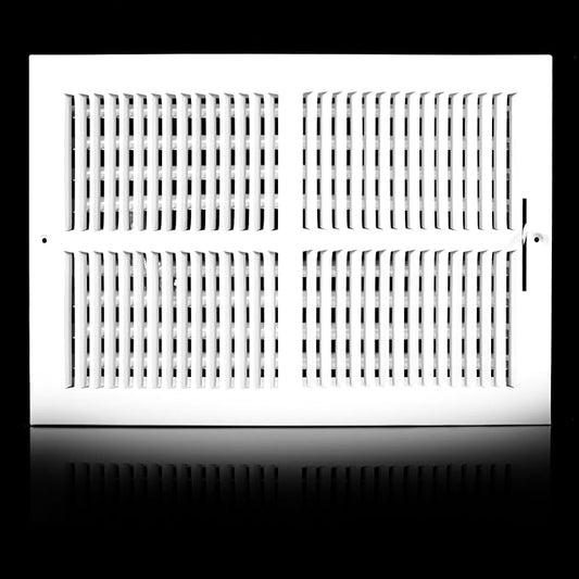 16x12 Vent Register [Duct Opening], Vent Covers for Home Ceiling, Two-Way Ventilation Register, Adjustable Solid Steel Wall Register Vent Cover (16"W x 12"H [Duct Opening])