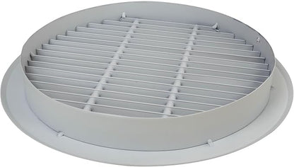 Round Air Vent Register Grille 8 Inch Duct Opening Aluminum Circular HVAC Diffuser for Ceiling or Wall Supply and Return Airflow Modern White for Bathroom Kitchen Garage Duct Ventilation