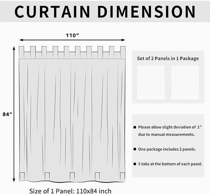 Easy-Going Outdoor Patio Curtains 2 Panels, 110x84 inch, Porch and Pergola - Image 6