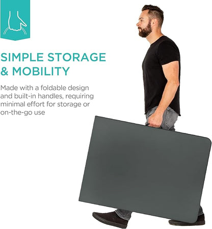 Best Choice Products 6ft Plastic Folding Table, Indoor Outdoor Heavy Duty Portable w/Handle, Lock for Picnic, Party, Camping - Dark Gray