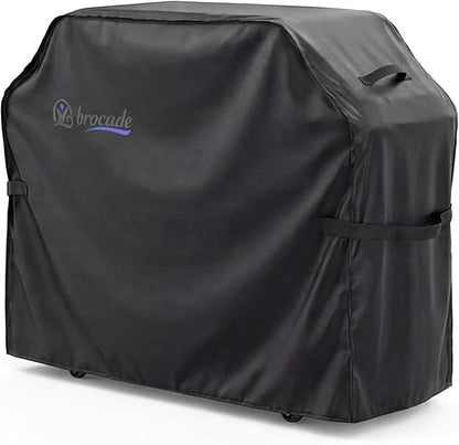 Grill Cover, Heavy Duty BBQ Grill Cover for Outdoor Grill, Waterproof, Anti-UV, Rip-Proof, Barbecue Cover with Adjustable Straps, Compatible for Weber, Charbroil, etc. Black (52'' x 26'' x 43'')
