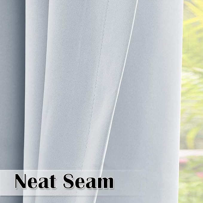 Outdoor Curtains Waterproof W100 x L95 Inch Greyish White, 1 Panel | Thick - Image 4
