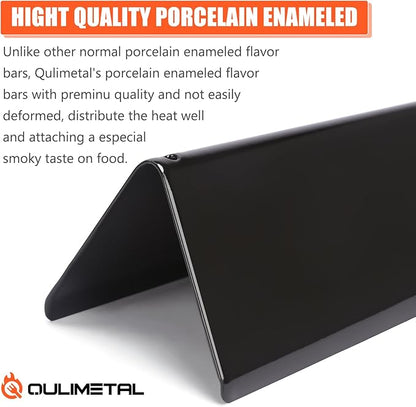 QuliMetal Grill Parts for Weber Spirit 200, 15.3" Flavorizer Bars for Weber Spirit II E-210 Grills with Front-Mounted Control, Porcelain-Enameled Replacement Parts for Weber GS4 Spirit 7635 67045