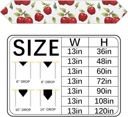 Apples Leaves Table Runners 36 Inches Long Table Runner Washable Kitchen Dining Tabletop Decor for Indoor Outdoor Party Wedding Dining Room Coffee Table Decoration 13x36 Inch