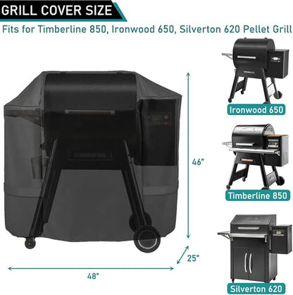 ZJYWSCH Grill Cover for Traeger Timberline 850, Ironwood 650, Silverton 620 Pellet Grills Waterproof BAC359 BAC505 BAC592 Traeger Ironwood 650 Grill Cover Full Length