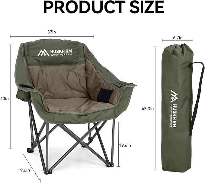 Oversized 2 Pack Camping Chairs, Padded Camping Chair Support 450LBS - Image 3