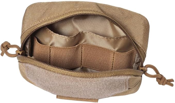 Tactical Modular Pocket Pouch Molle Small Tool Belt Hook Elastic Loops Plate Carrier Military Hunting Vest Mini Bag Outdoor (Tan)