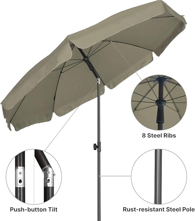 AMMSUN Patio Umbrella, 6.5 ft Outdoor Table Umbrella - Image 2