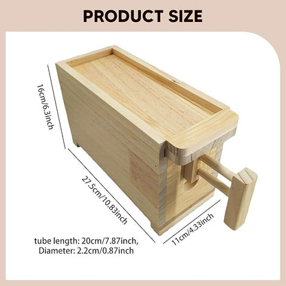 Wooden Bellows with Pipe Air Blower Box Small Traditional Chinese Fire Bellows Hand Operated for BBQ Teahouse Outdoor Cooking