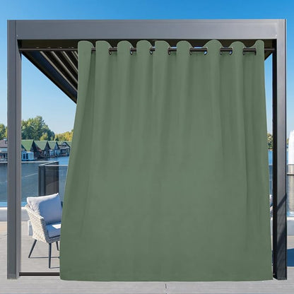 Easy-Going Outdoor Curtains for Patio 1 Panel, 150x84 inch, Sage Green | - Image 3