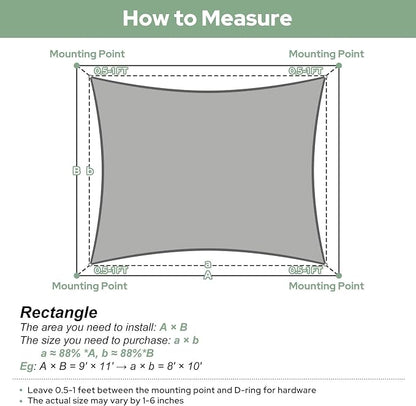 TasticTotes Rectangle Sun Shade Sail, 95% UV Blockage, Yard & Deck. Reinforced - Image 3
