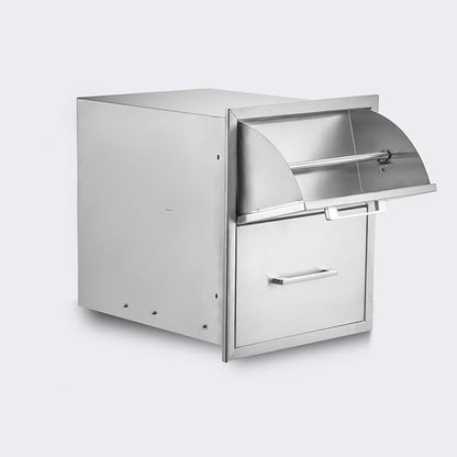 Stainless Steel Paper Towel Holder Double Drawer 17W21H21D Works with Your Grilling or Prep Zones for Easy & Quick Cleanup