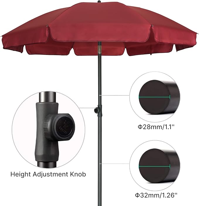 AMMSUN Patio Umbrella, 6.5 ft Outdoor Table Umbrella - Image 3