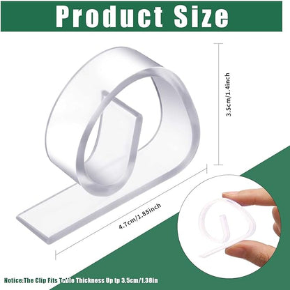 Eccliy 150 Pieces Transparent Clear Tablecloth Clips Plastic Table Cloth Clips Windproof Table Cover Holder Clamps Tablecloth Cloth Holder for Christmas Wedding Party Indoor Outdoor Camping Picnic