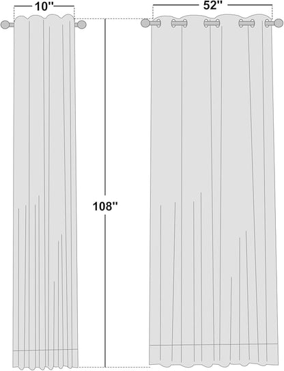 NICETOWN 2 Panels Outdoor Curtains Waterproof Extra Long W52xL108 Beige | - Image 2