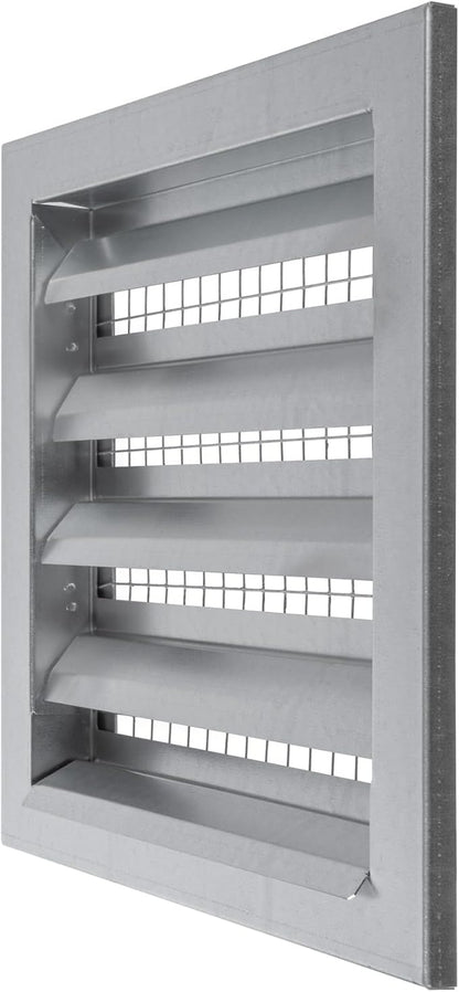 Vent Systems 10" x 10" Inch Galvanized Steel Industrial Air Return Grille - Heavy-Duty Louvered Air Intake Exhaust Vent Cover – Outdoor Wall Vent HVAC Grille - Register for House Wall Crawl Space