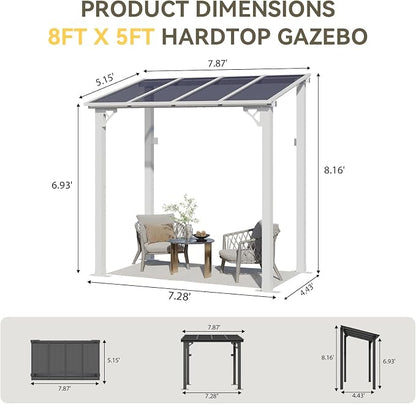 Aoxun 8’x5’ Gazebo for Patio, Gazebo Pergola - Image 2