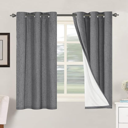 H.VERSAILTEX Primitive Linen Curtains 100% Blackout Curtain Drapes Burlap by HVERSAILTEX
