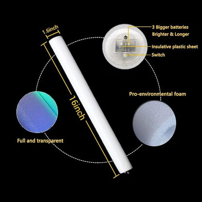 Glow Sticks Bulk - 24 Pcs LED Foam Sticks Glow Batons with 3 Modes Flashing Effect, Glow in The Dark Party Supplies for Party Wedding Birthday Concert Halloween Christmas