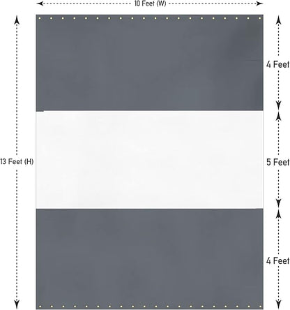 Covers & all Outdoor Clear Panel Curtain, 12 oz Vinyl Outdor Curtains for Patio, Waterproof & Weather Resistant Tarp with Brass Grommets for Pergola, Porch, Gazebos, Balcony (13H x 10W feet, Gray)