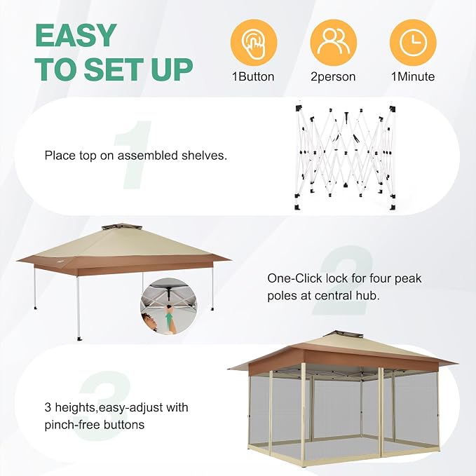 COBIZI 10x15 Pop up Canopy Gazebos on Clearance-Canopy Tent - Image 8