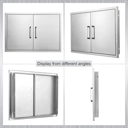 Outdoor Kitchen Door, 36" W23 H Outdoor Kitchen Access Door, Stainless Steel BBQ Double Door, Available for Outdoor Kitchen Island or Outdoor Kitchen.