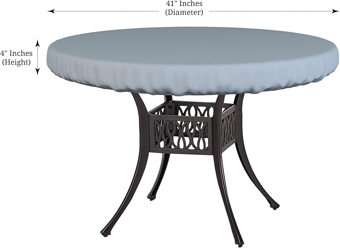 Covers & All Round Table Top Cover, 18 Oz Heavy Duty Waterproof UV & Weather Resistant Patio Table Cover, Outdoor Table Cover for Patio Outdoor Furniture & Coffee Table (41" Dia x 4 H Inches, Gray)