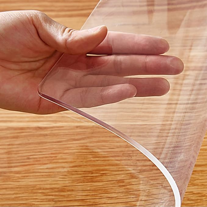 24x42 Inch Rectangle Laptop Writing Desk Protection Clear PVC Table Cover Protector 1.5mm Thick Plastic Desk Pad Waterproof Vinyl Table Top Protector for Coffee Table Dining Living Room Garden Table