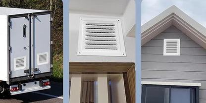 2pcs Attic Vent Soffit Vent Aluminum Wall Vent Metal Shed Vent Square Vent Louver Vent Grille with Built-in Insect Screen for Exterior Door House Attic Garage Ceiling (White 12" x 12"-2 Pack)