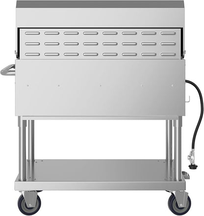 36 in. Commercial Outdoor Propane Gas Grill With Roll Dome Cover in Stainless-Steel (CGKIT3-36D)