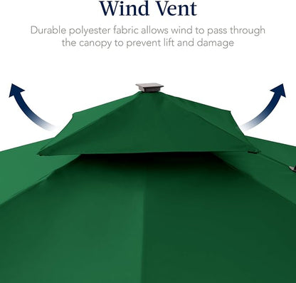 Best Choice Products 12x12ft LED Cantilever Patio Umbrella w/Base Included & - Image 7
