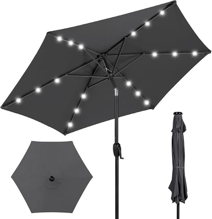Best Choice Products 7.5ft Solar Umbrella LED Lighted Patio Umbrella, Table by Unknown