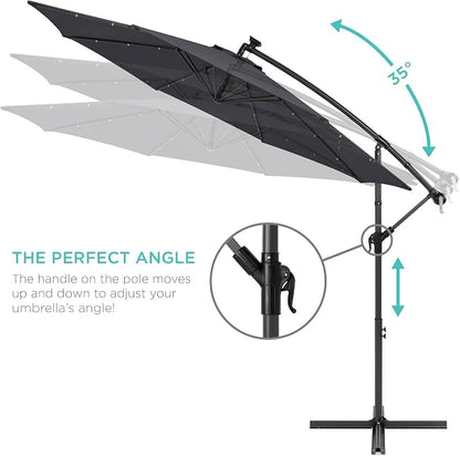 Best Choice Products 10ft Solar LED Offset Cantilever Hanging Market Patio - Image 4