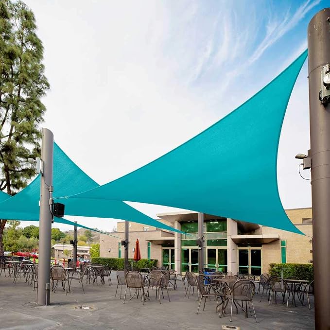 Royal Shade 16' x 16' x 16' Turquoise Triangle Sun Shade Sail Canopy Outdoor by RoyalShade