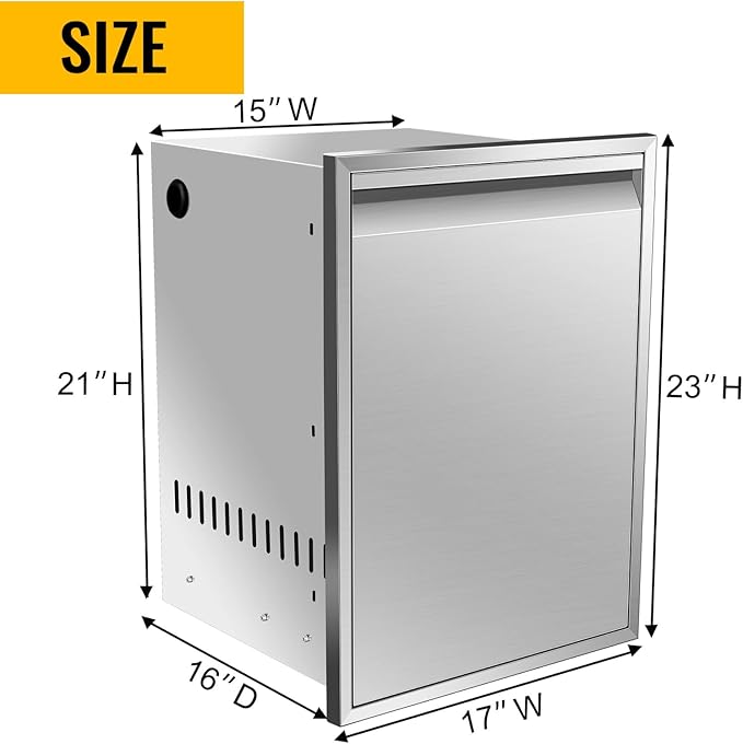 Pull Out Trash Drawer, Lower Sliding Rails Stainless Steel Roll Out Trash Bin Pull Out Tray With Handle For Outdoor Kitchen BBQ Island Grill Station,Trash Drawer