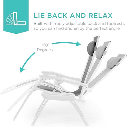 Best Choice Products Set of 2 Adjustable Steel Mesh Zero Gravity Lounge Chair - Image 4