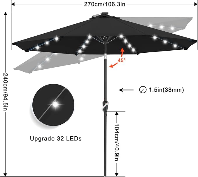 ABCCANOPY Solar Led Patio Umbrella - Image 3