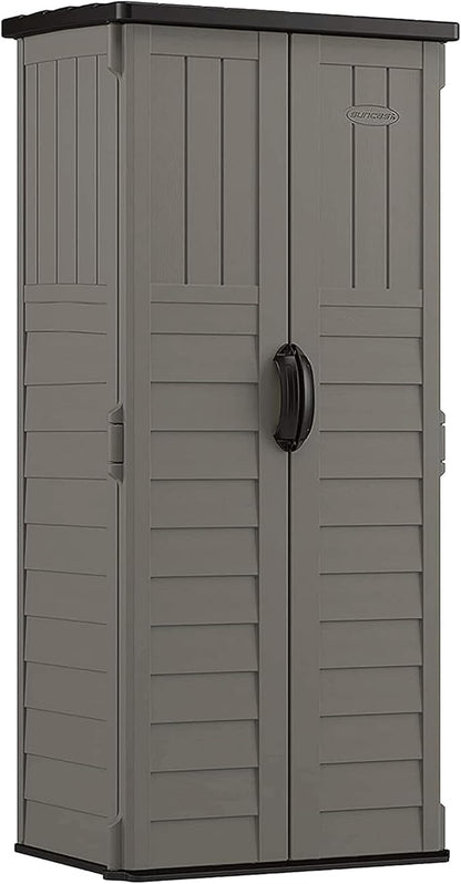 Suncast 22 Cu Ft, Vertical Storage Shed, Pad-Lockable Double Doors by Unknown