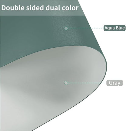 Leather Table Cover,1.8mm Thick,17x72 Inch Desk Cover,Dresser Cover Top,Dresser Protector Top,Dresser Cover,End Table Cover.(Aqua Blue+Gray,17x72)