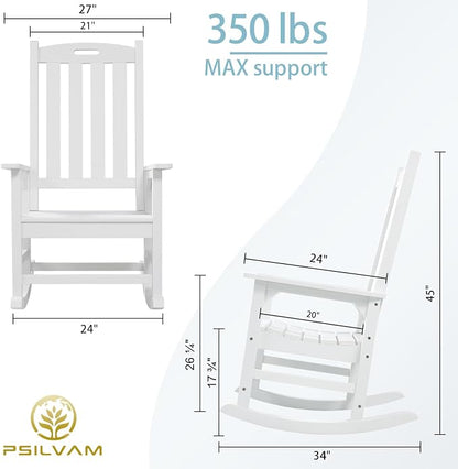 Outdoor Rocking Chairs Set of 2, Oversized Porch Rocker | Weather Resistant - Image 3