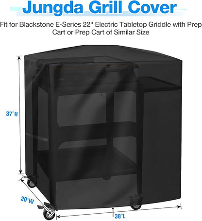 Grill Cover for Blackstone Model 8003 E-Series 22" Electric Tabletop Griddle with Prep Cart,Waterproof Heavy Duty Indoor Griddle Cover