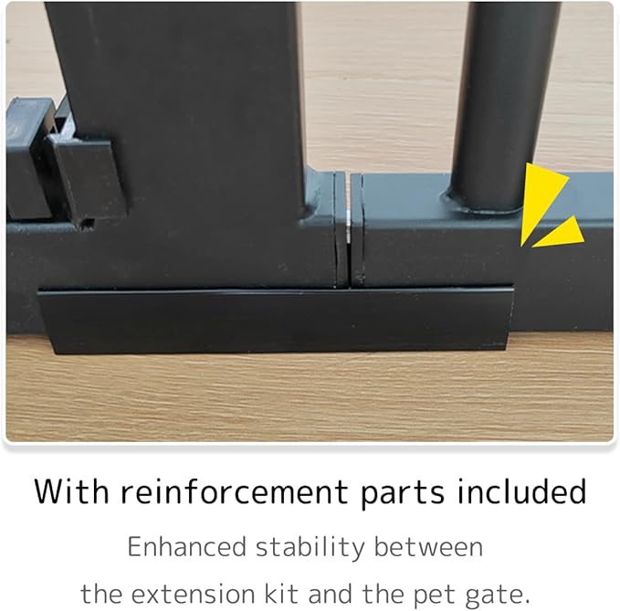 Lumizone Extra Tall Pet Gate 55.12" High Pressure Mounted 12.60" Wide Extension kit 1.37" Gap (12.60" W, Black)