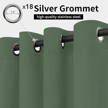 Easy-Going Outdoor Curtains for Patio 1 Panel, 150x108 inch, Sage Green | - Image 2