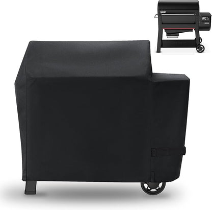 Grill Cover for Weber Searwood XL 600 Pellet Series, Waterproof Smoker Cover for Weber Grills Searwood 600 XL Pellet 3400146 Models, 600D Pellet Cover Replacement for Searwood 600 XL Cover