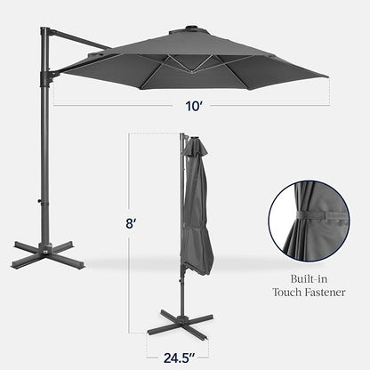 Best Choice Products 10ft Offset Cantilever Hanging Market Patio Umbrella - Image 2